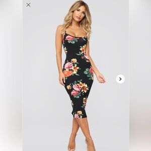 Floral Black Dress